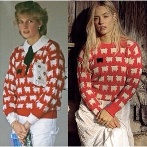 Warm & Wonderful Rowing Blazers Sheep Sweater Women's M Red Wool Black Iconic